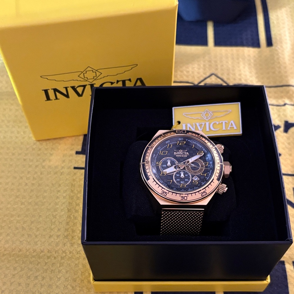 Invicta Gold and Black Chronograph Watch